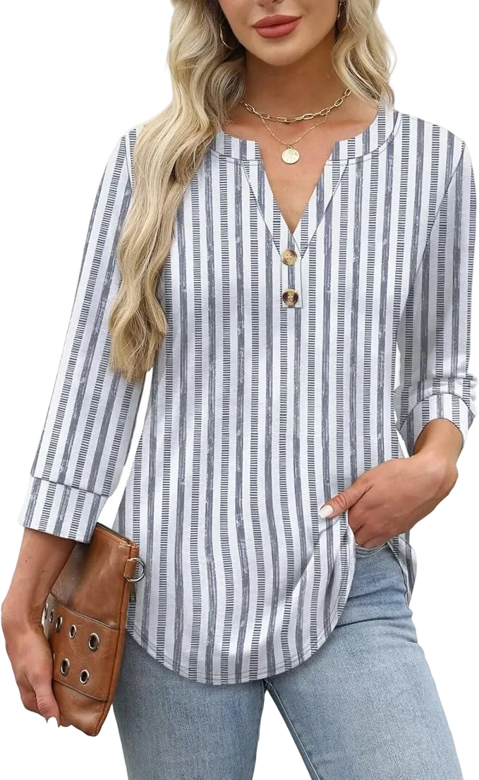 Womens Tops 3/4 Sleeve Heley Shirts