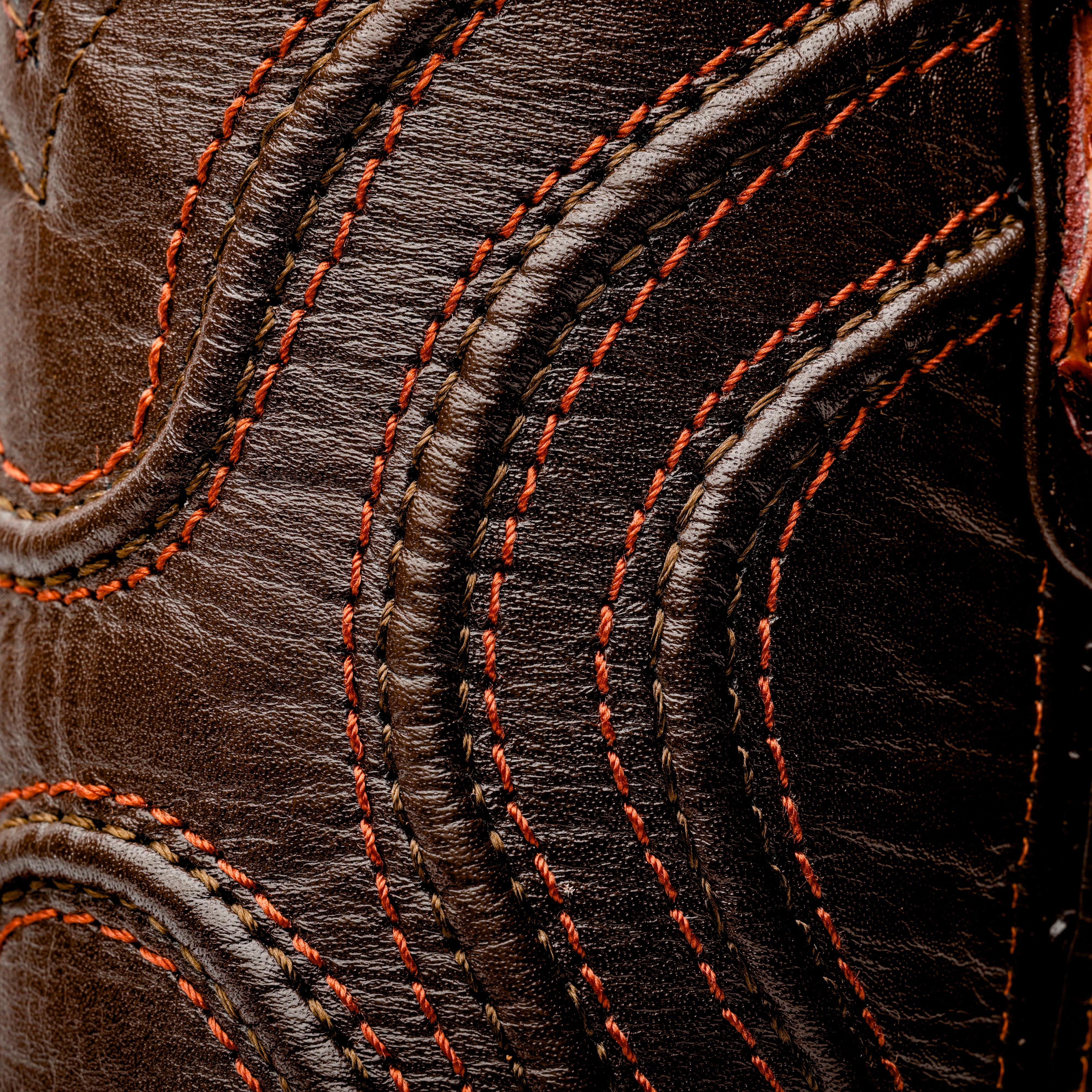 Cognac Mini Pirarucu Leather Boots - Square Toe