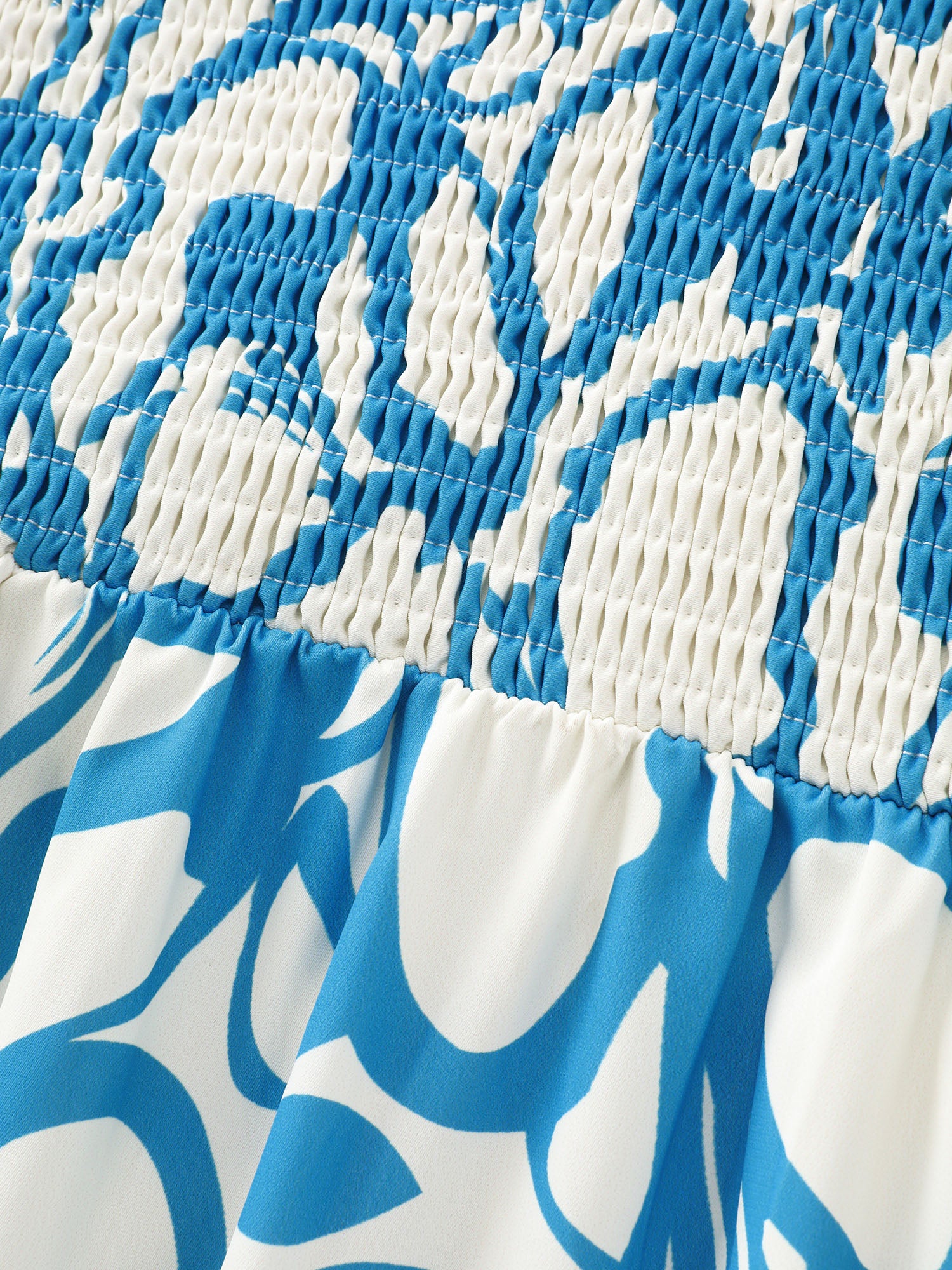 Silhouette Flower Print Shirred Cami Midi Dress