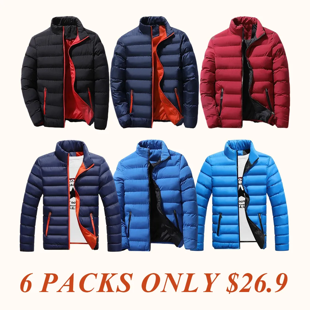 Autumn Winter Thickened Sports Cotton Jacket Men Stand Collar Cardigan Outdoor Cotton Coat