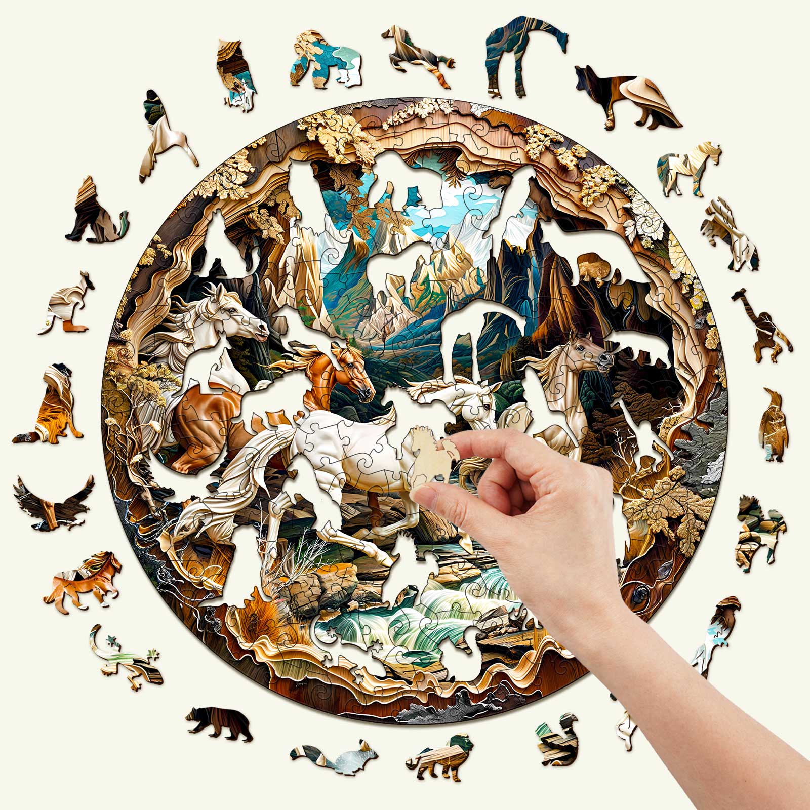 Winter Horse Wooden Jigsaw Puzzle