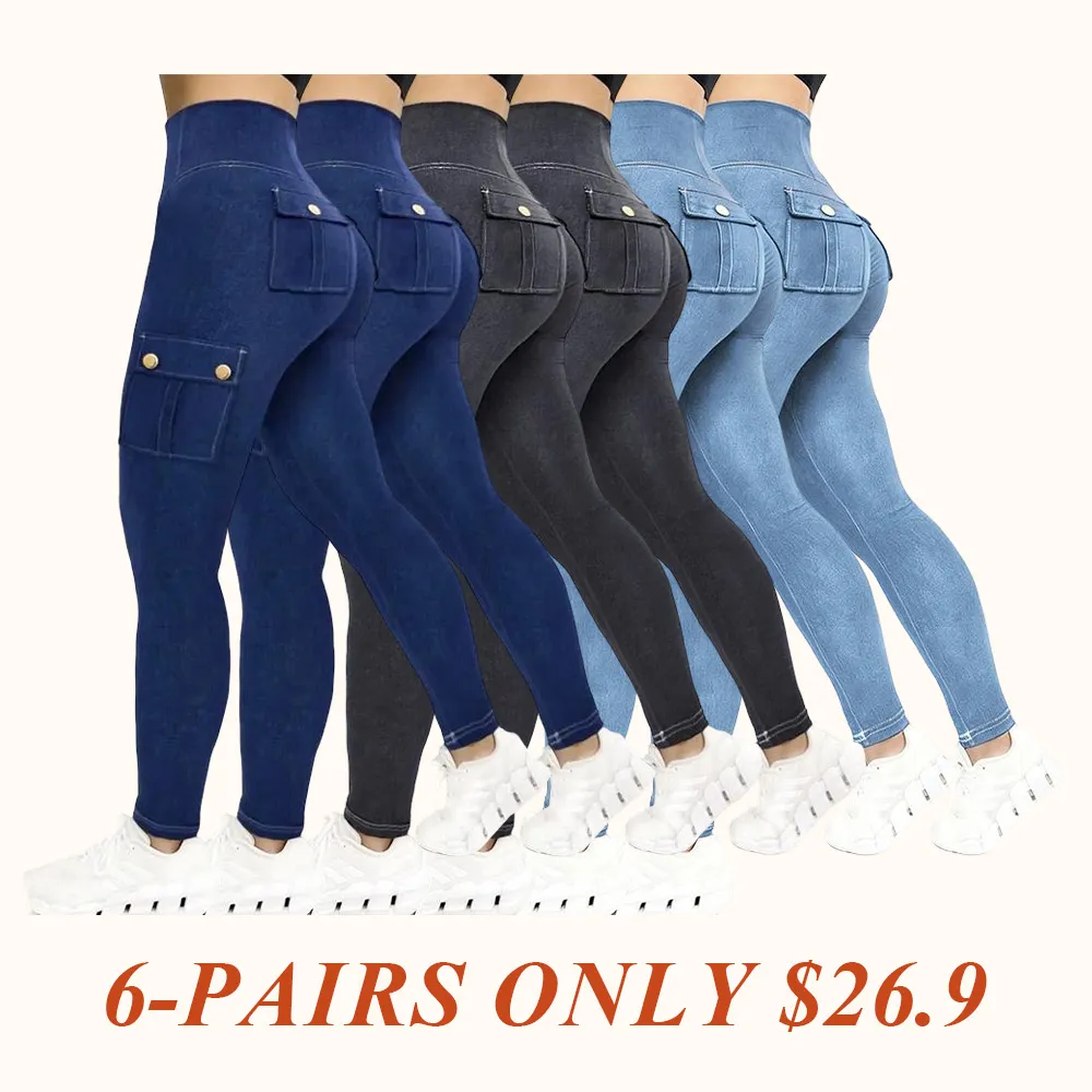 Womens Butt Lifting Leggings with Flap Pockets High