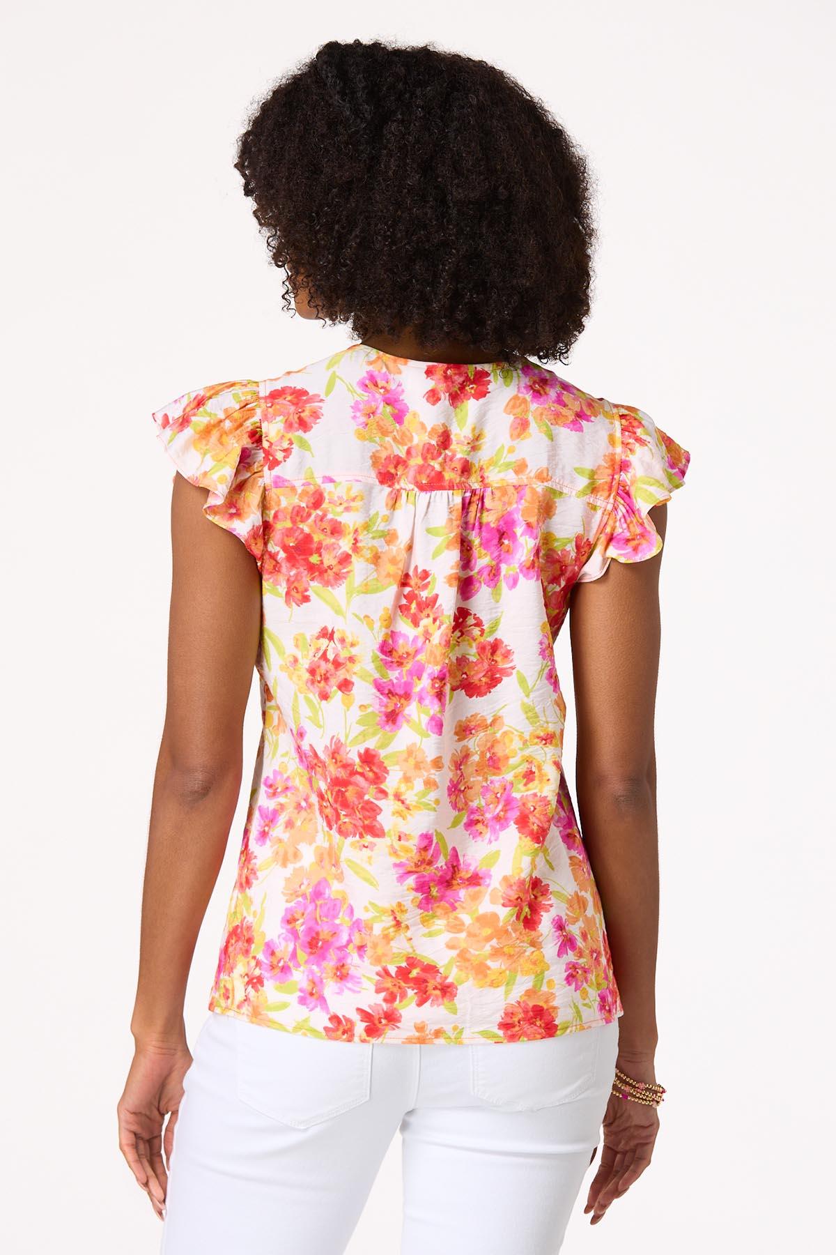 Flutter Sleeve Lace Up Top