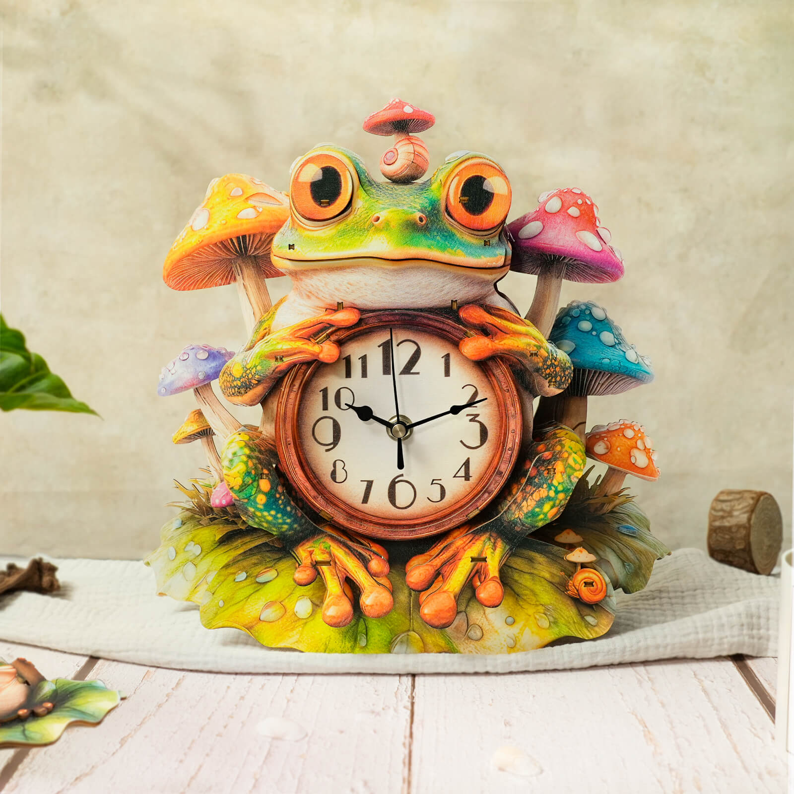 Frog– DIY Wooden Clock, 3D Puzzle Craft Kit