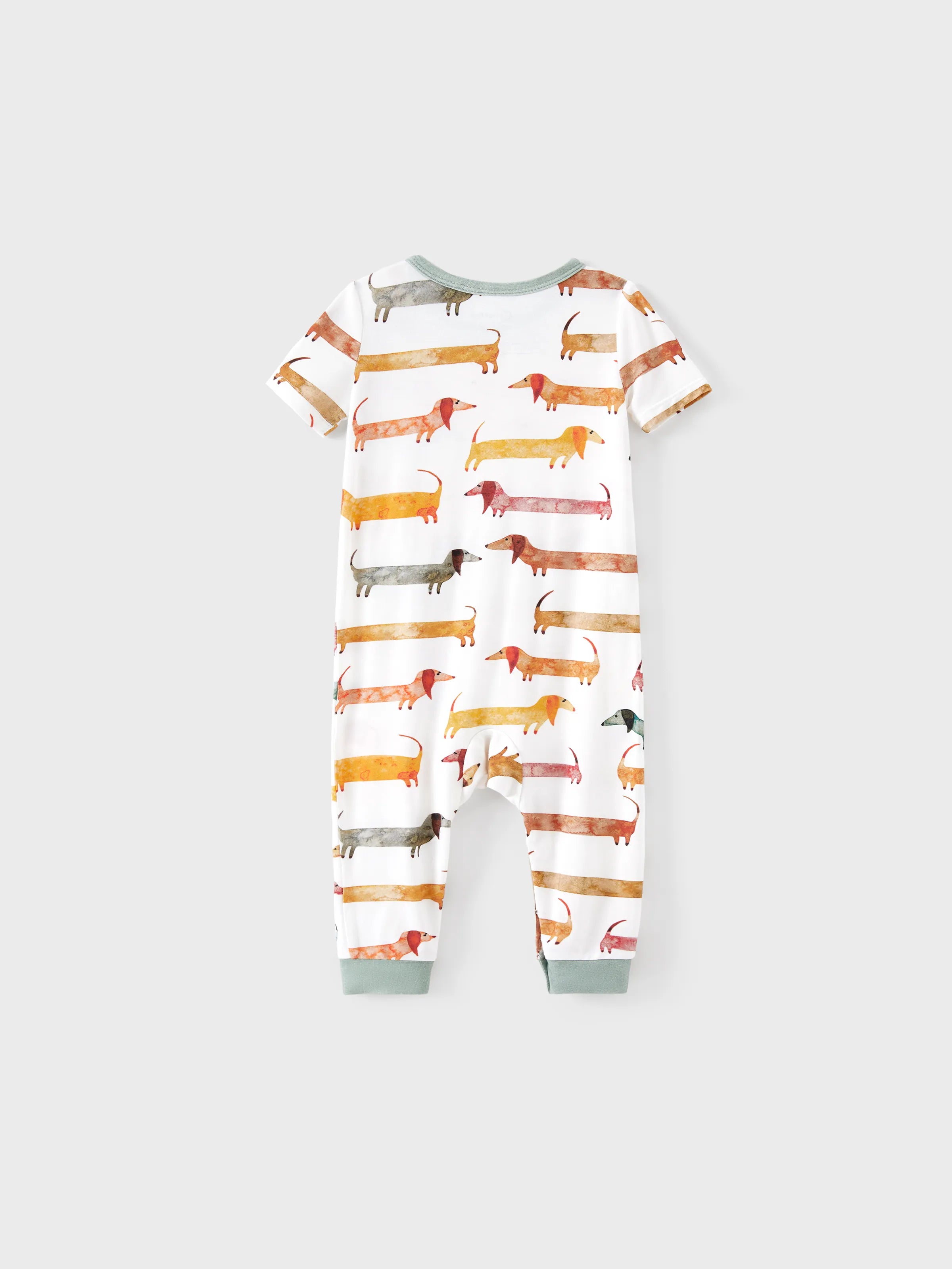 Bamboo Family Pajamas Cute Doggy Patterned Short-sleeve Matching Pajamas Set ( Snug-Fitting for Children ) Multi-color