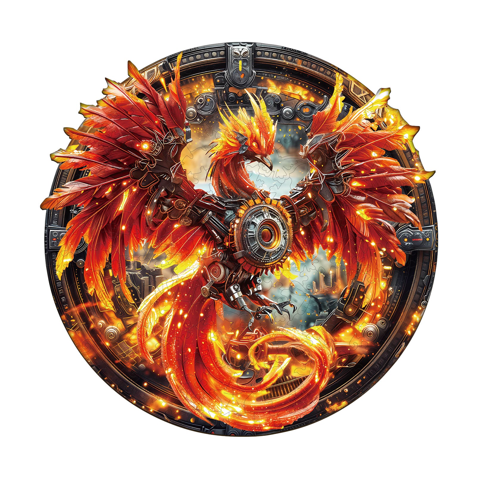Mechanical Fire Phoenix Wooden Jigsaw Puzzle