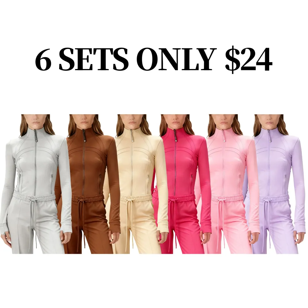 Women's Cropped Zip-Up 2-Piece Set