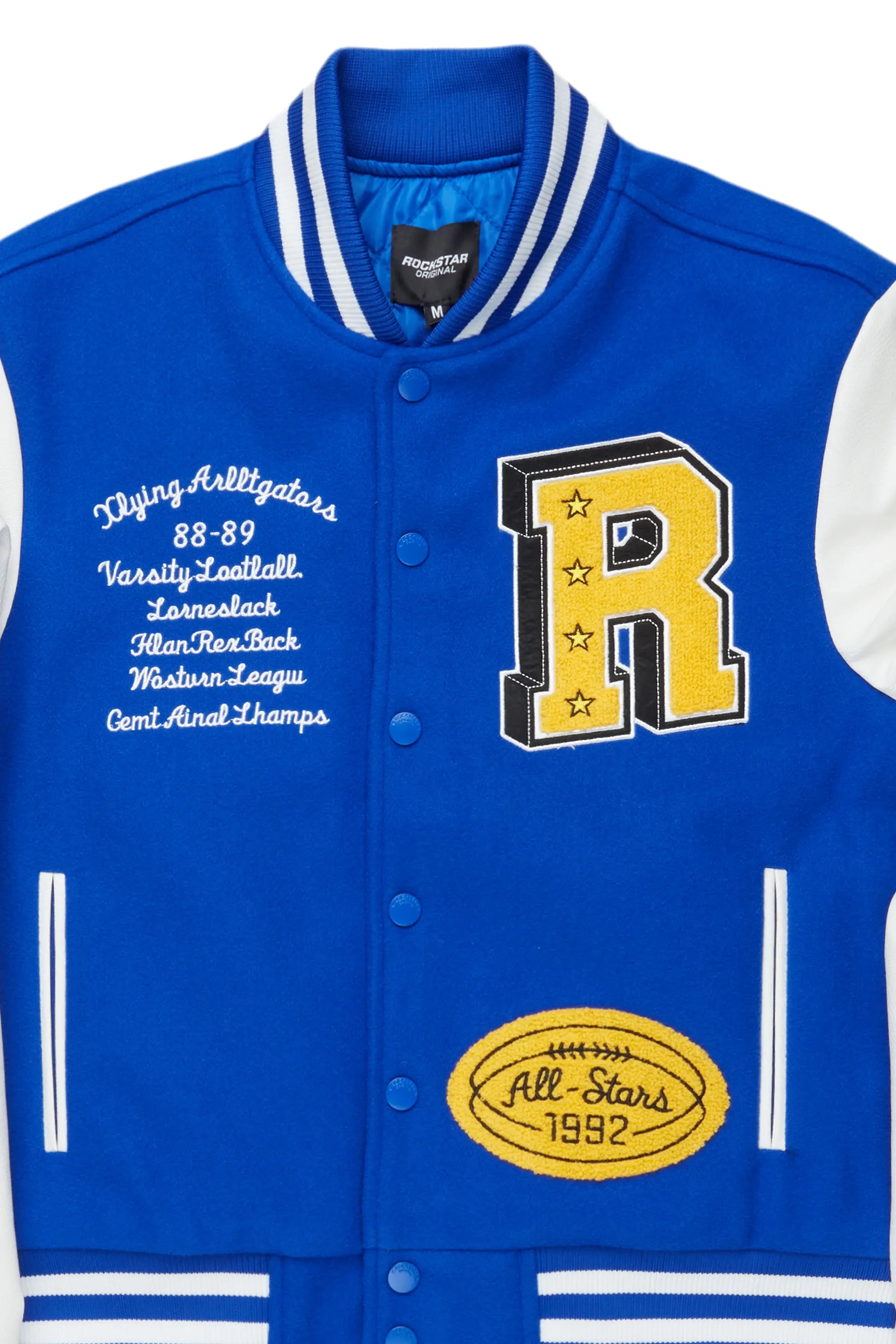 Ahjalee Royal Blue Oversized Varsity Jacket