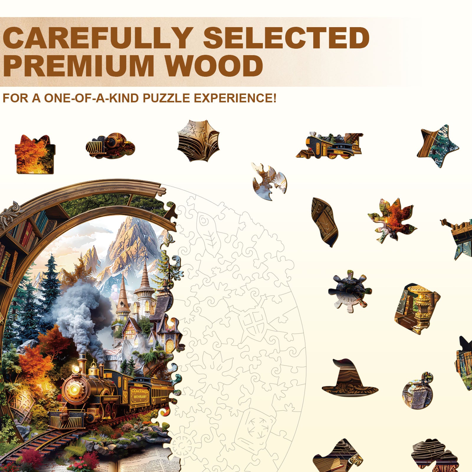 Train within the Book Wooden Jigsaw Puzzle