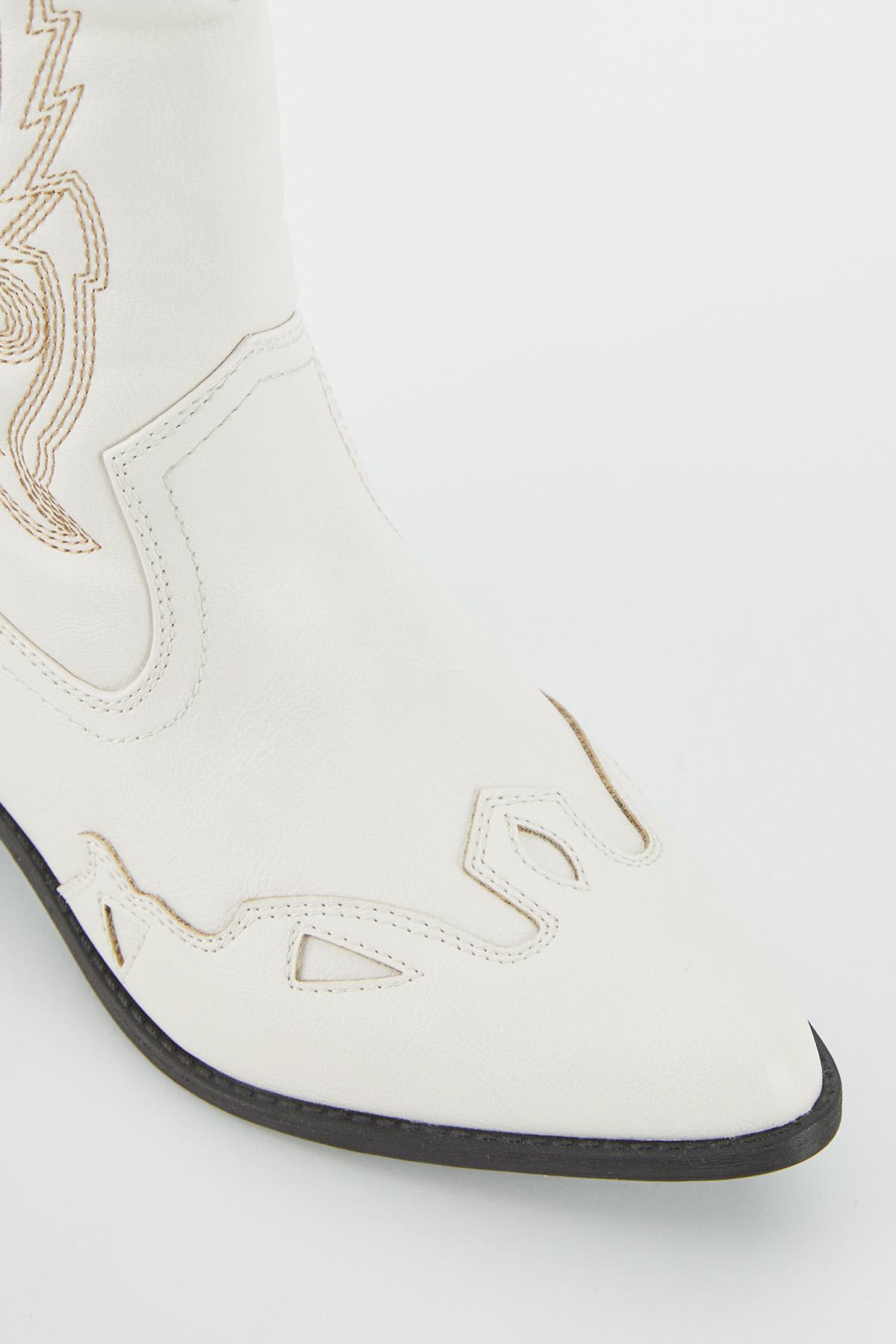 Ivory Stitched Western Boots