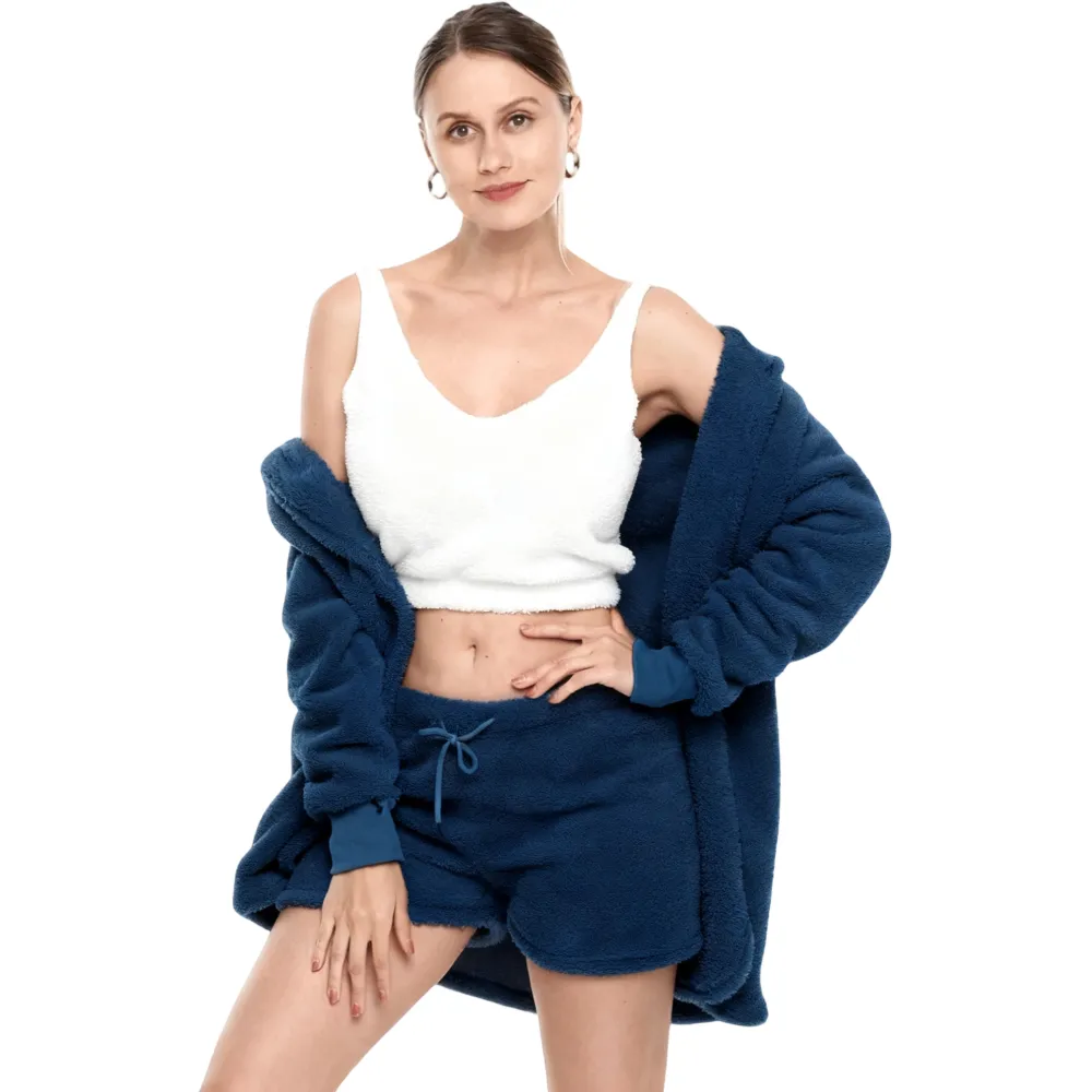 Women's Sherpa Fleece 3-Piece Cozy Loungewear Set