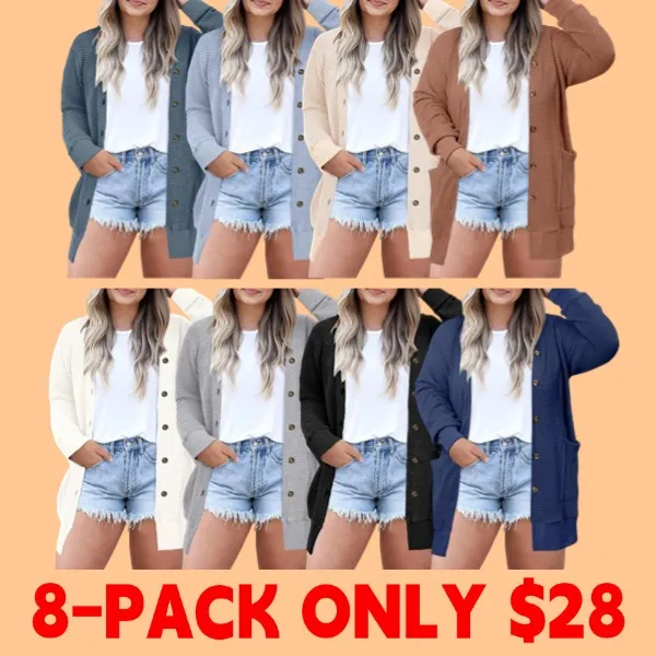 Women's plus size casual long sleeve cardigan