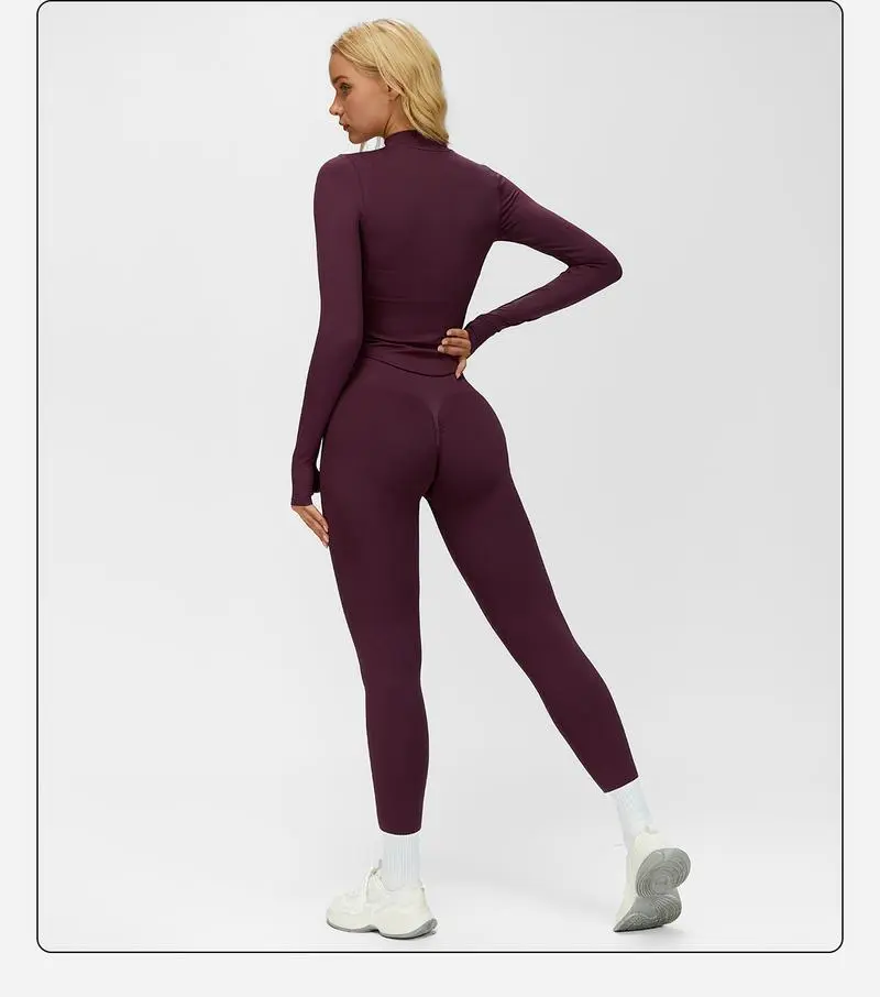 Women's Criss Cross Crop Tank, Zip-Up Jacket & High-Waist Leggings Set