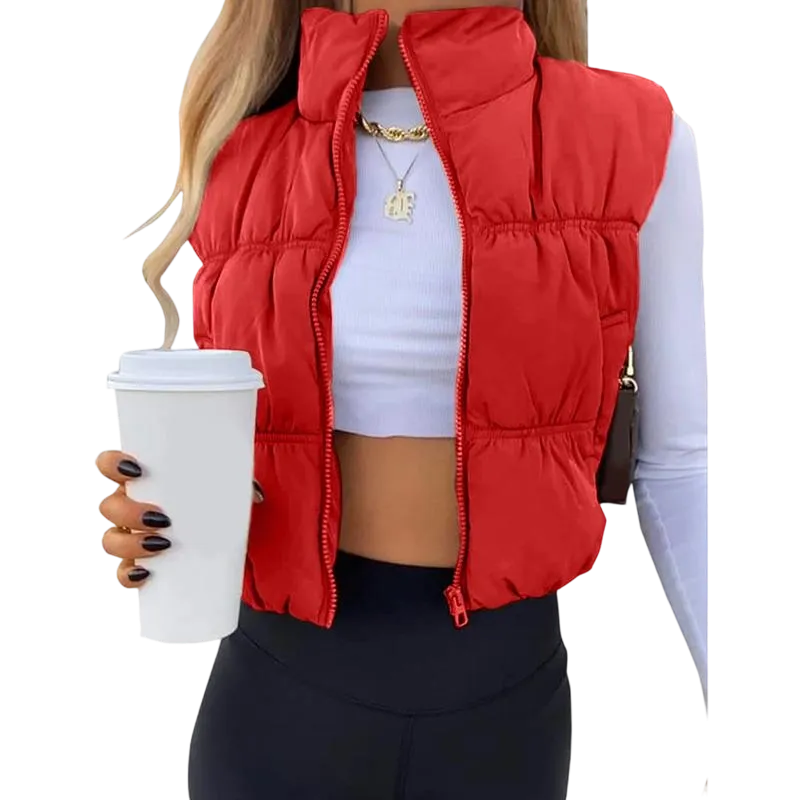 Sleeveless padded puffer vest