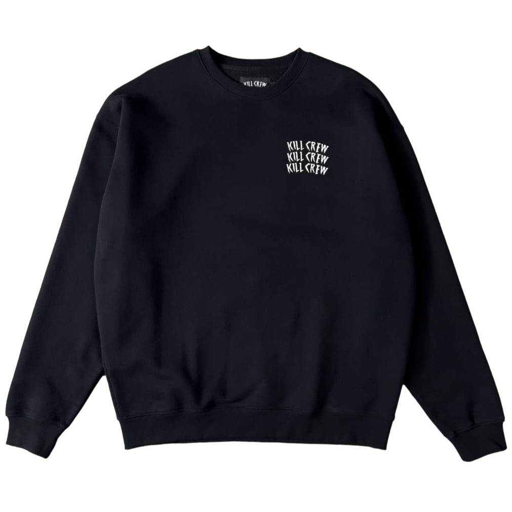 OVERSIZED LUX WAR WOLF CREW NECK - BLACK / WHITE