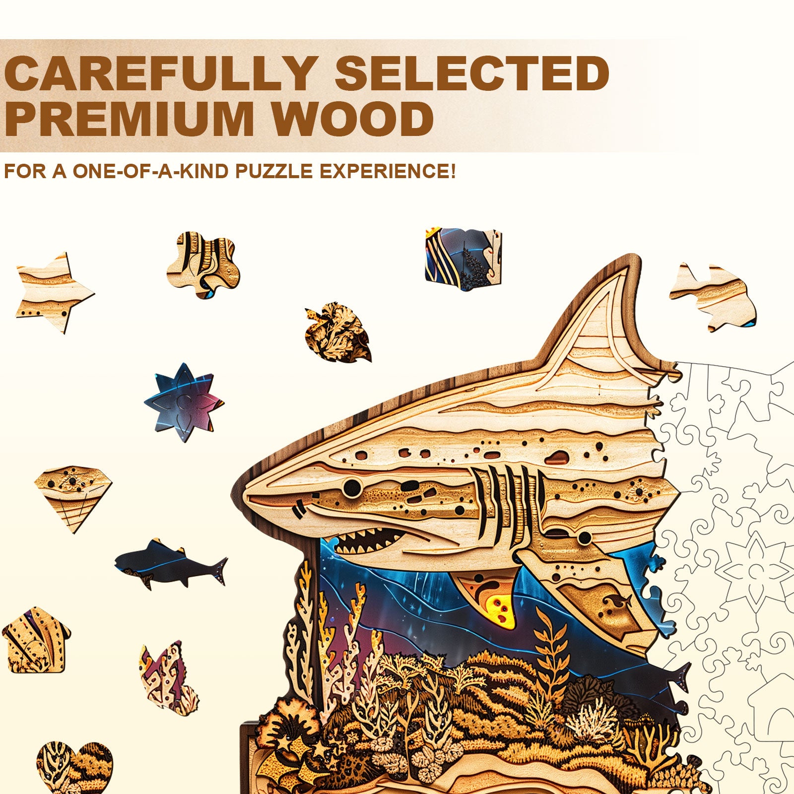 Woodcarved Shark Wooden Jigsaw Puzzle