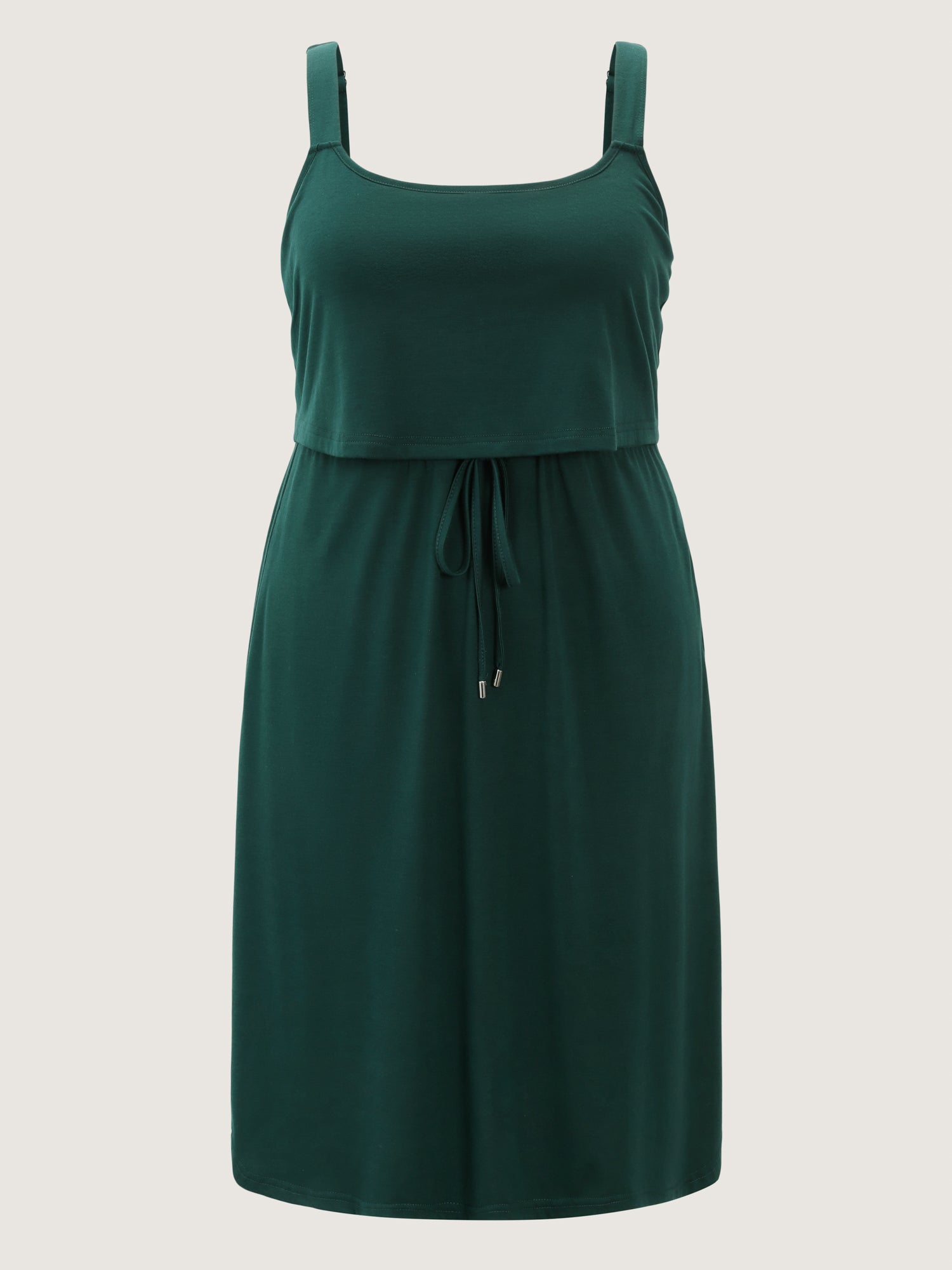 Drawstring Waist Side Slit Cami Mini Dress