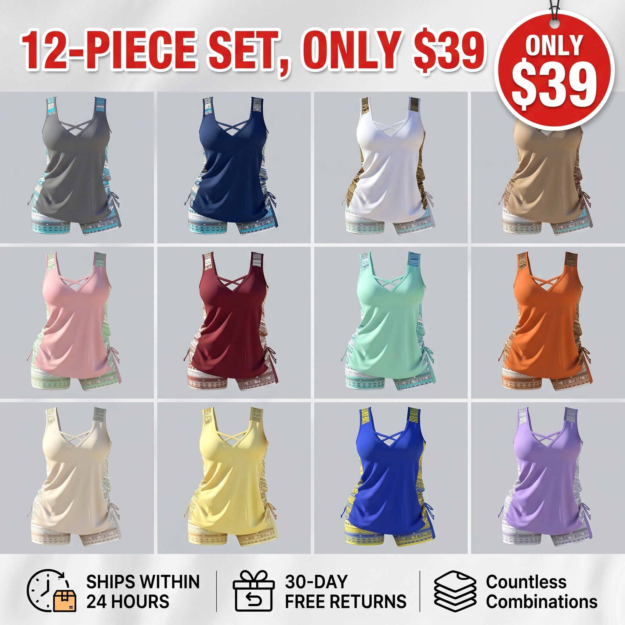 Women's Stylish Two-Piece Swimsuit Set