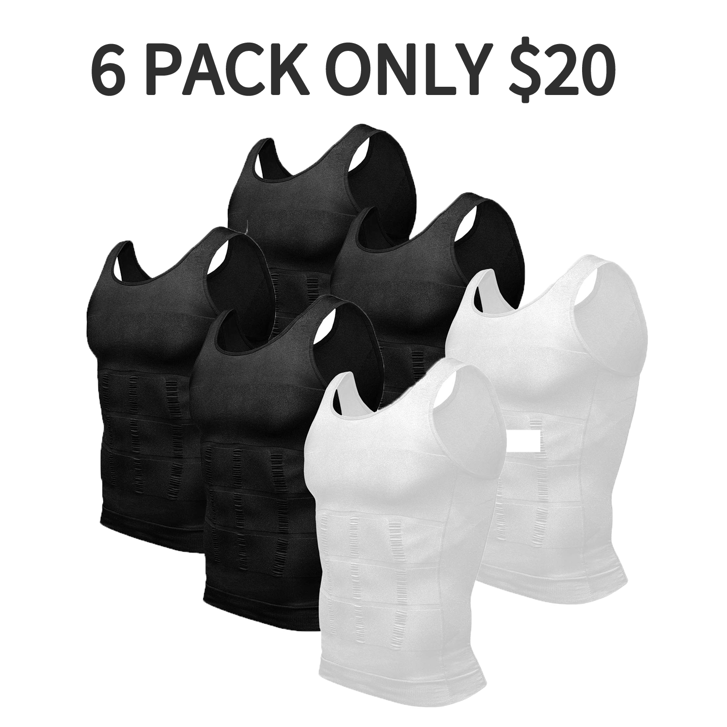 Men Compression Shirt Body Shapewear Base Layer Tummy Shaper Vest Tank Top