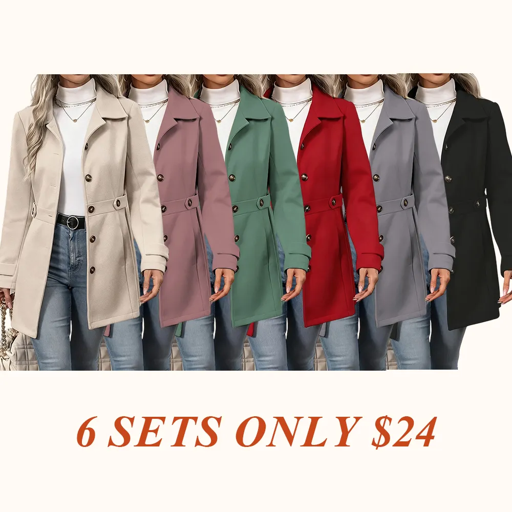 Women's Elegant Overcoat Notched Shawl Collar Single Breasted Outerwear Winter Long Coat