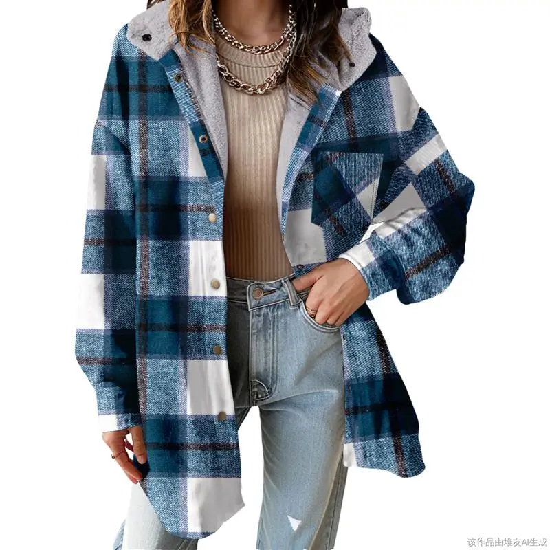 Women's Flannel Hooded Plaid