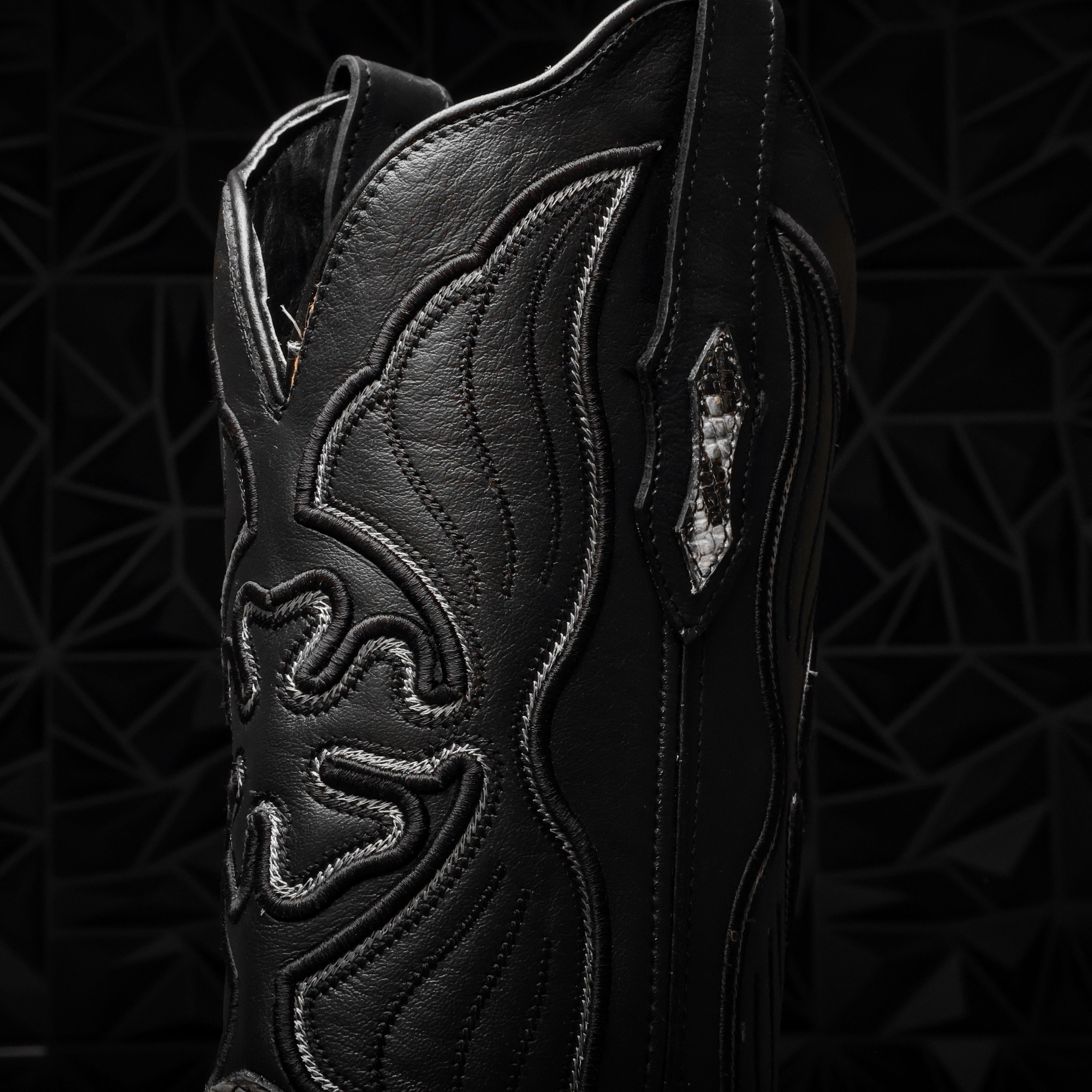 Natural Python Leather Boots - Square Toe