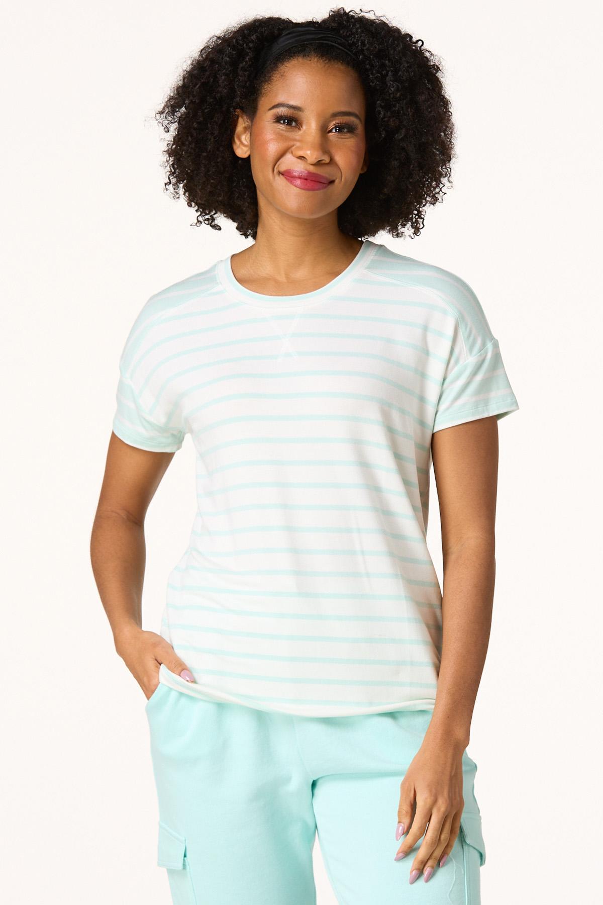 Minty Stripe French Terry Top