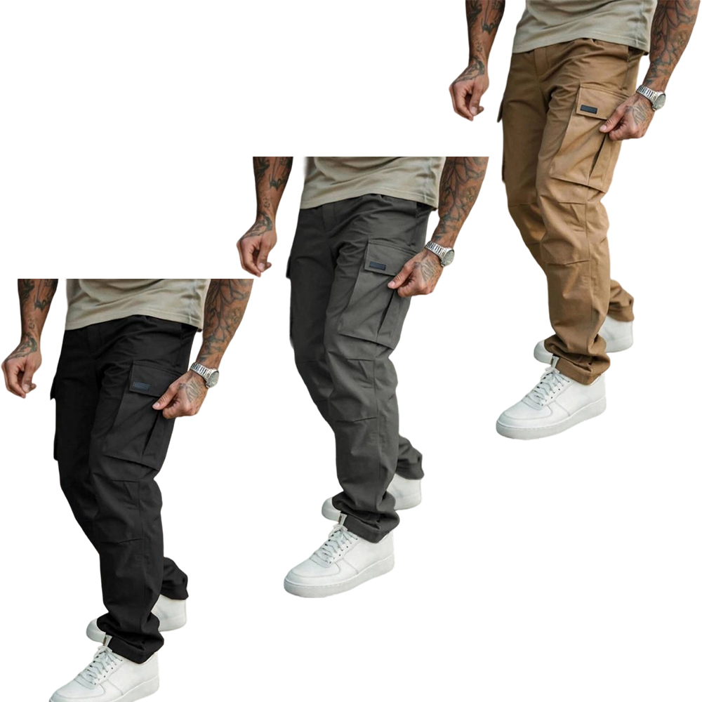 Men's Casual Cargo Pants in Woven Fabric, Spring & Fall Wear, Comfortable Fit, Stylish Design for Daily Use, Casual Outdoor Trouser