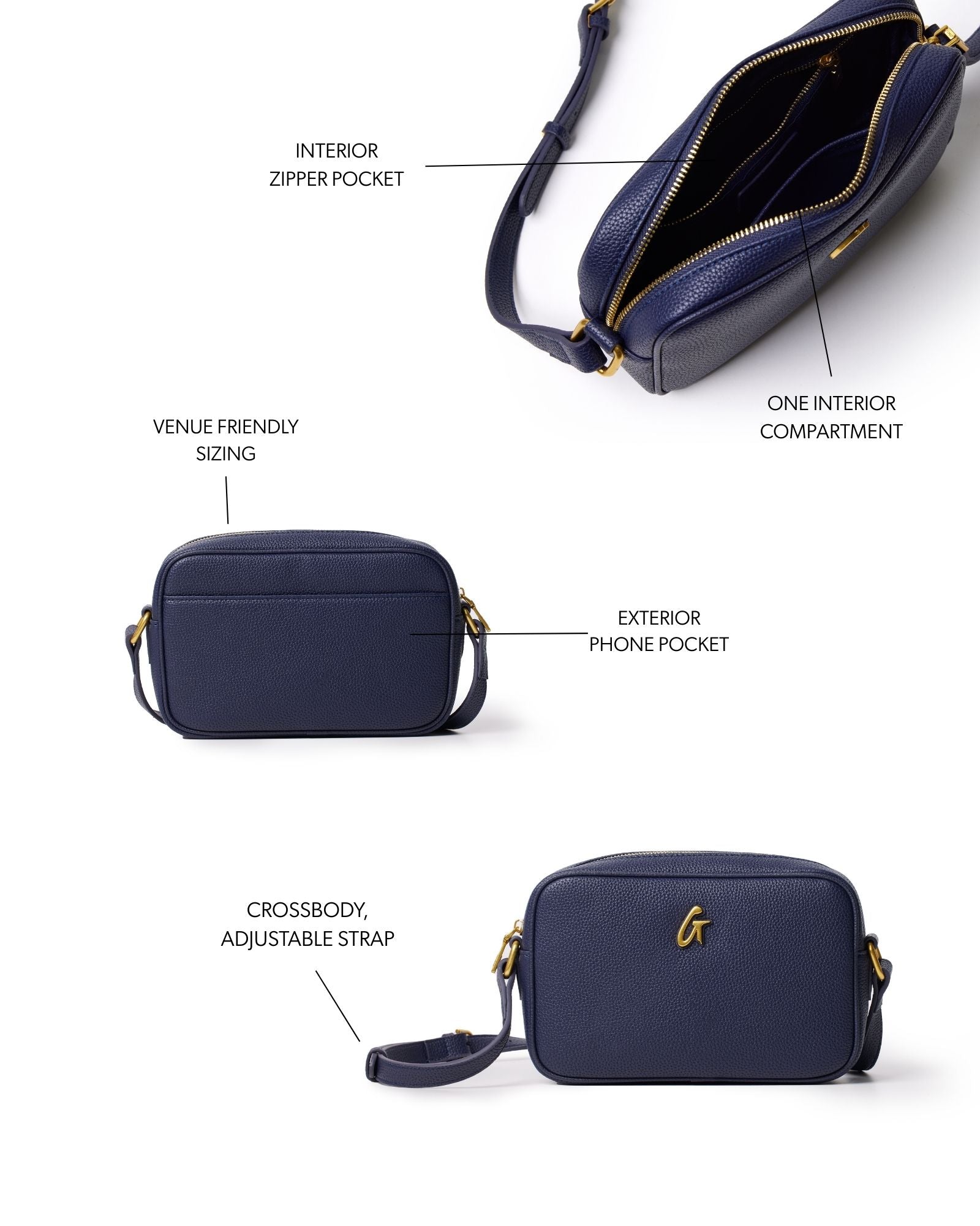 MINI PEBBLE CAMERA BAG - NAVY