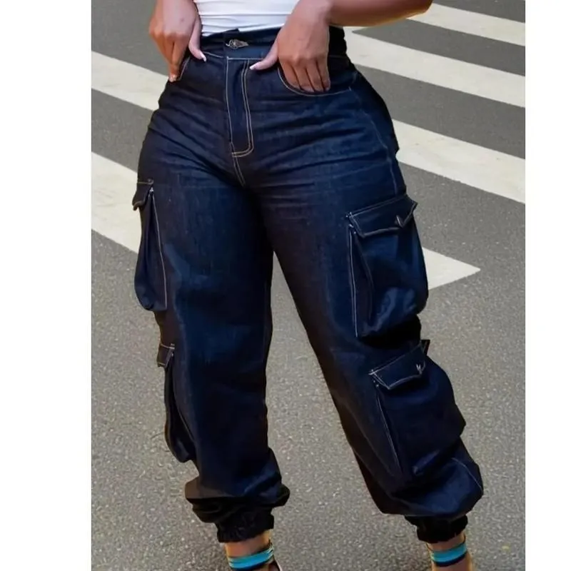 Women's stretch jeans high waisted work pants