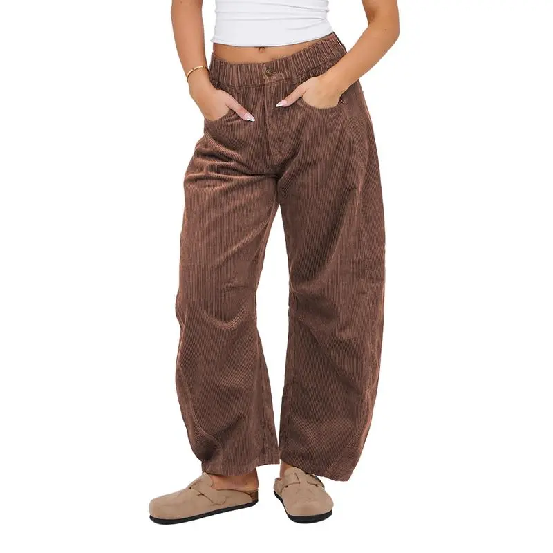Corduroy Barrel Pants for Women Cord Pants