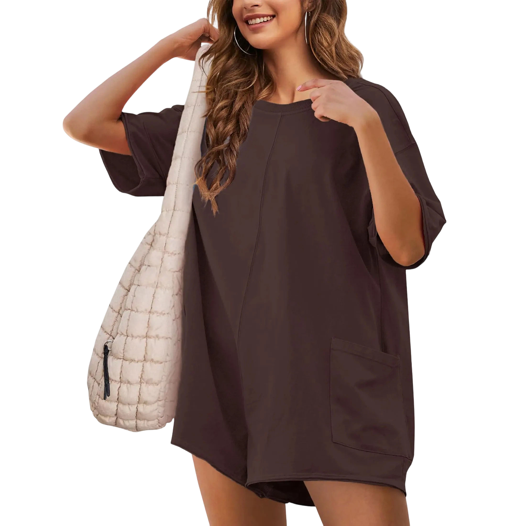 🔥🔥Women's Oversized Casual Athletic Tee Romper