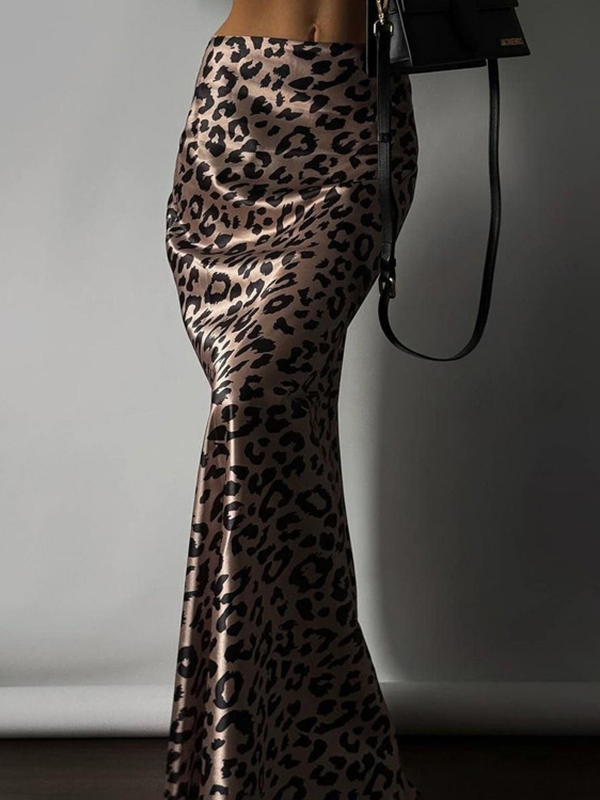 Leopard Bodycon High Waisted Skirts Bottoms