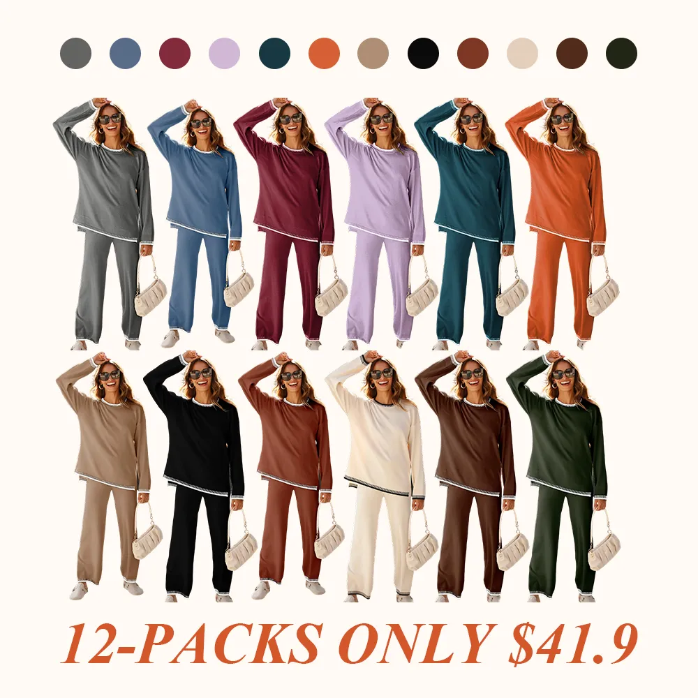 Women's 2-Piece Sets Spring Outfits Chic Comfortable Elastic Loungewear