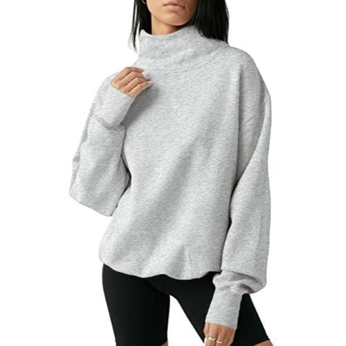 Women's Cozy Oversized Turtleneck Sweatshirt