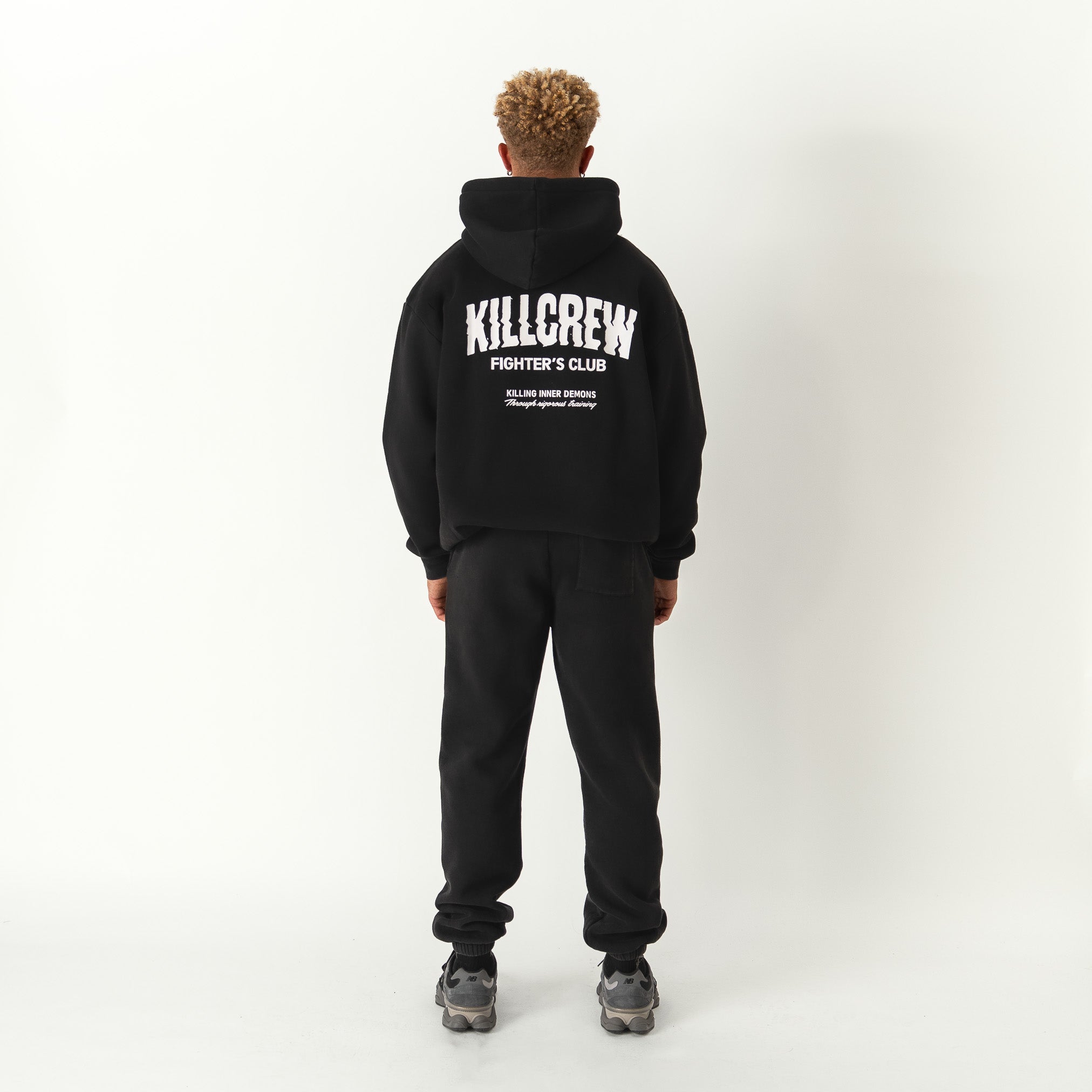 OVERSIZED LUX RIGOROUS TRAINING HOODIE - BLACK / WHITE