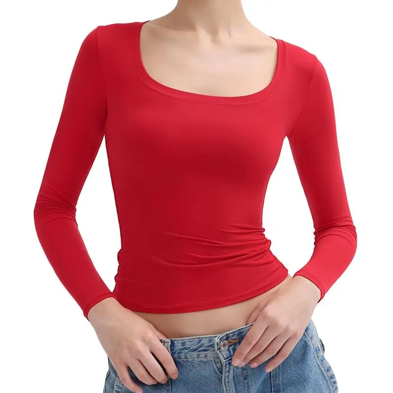 Women's Scoop Neck Long Sleeve Top
