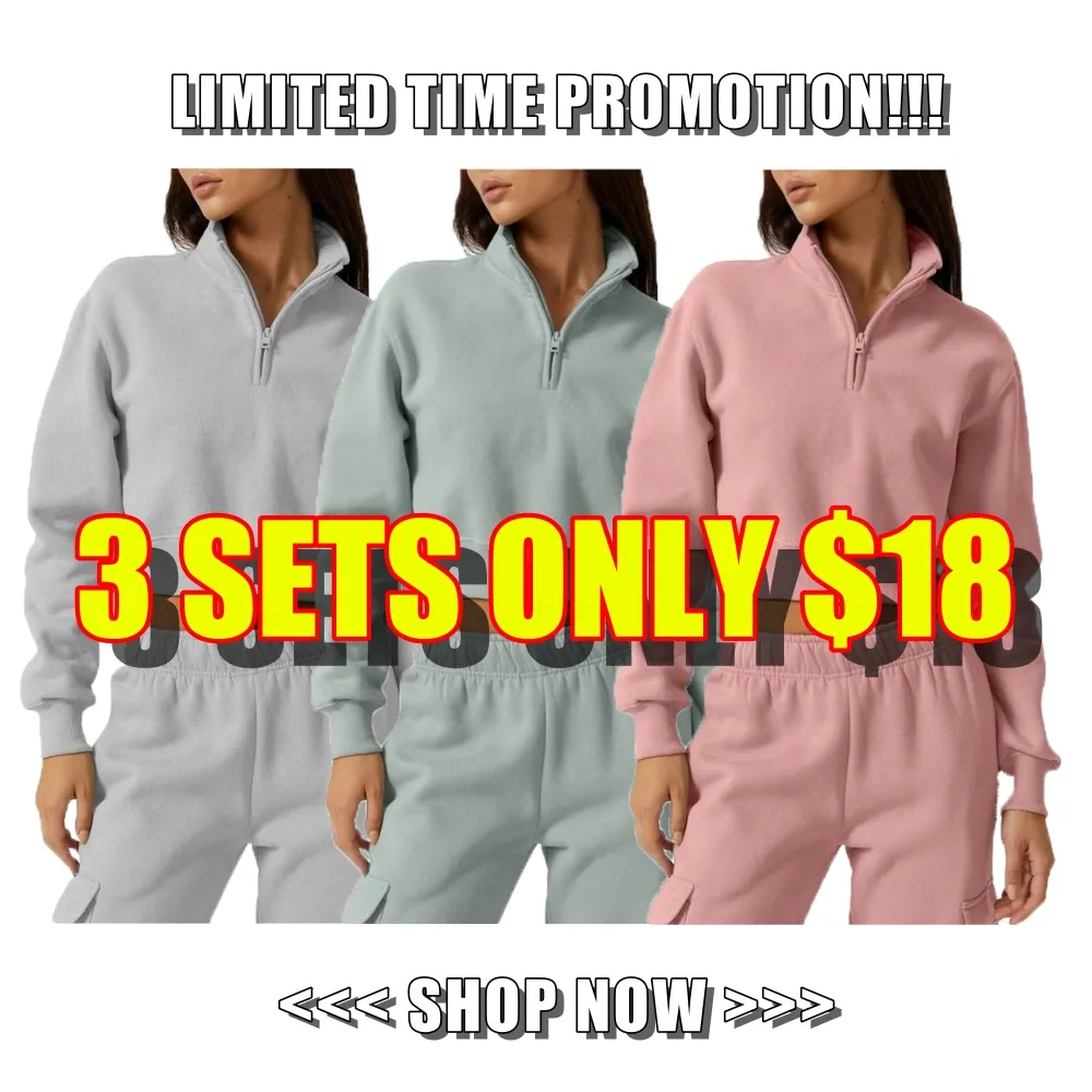 Women Half Zip Sports Top and Pants