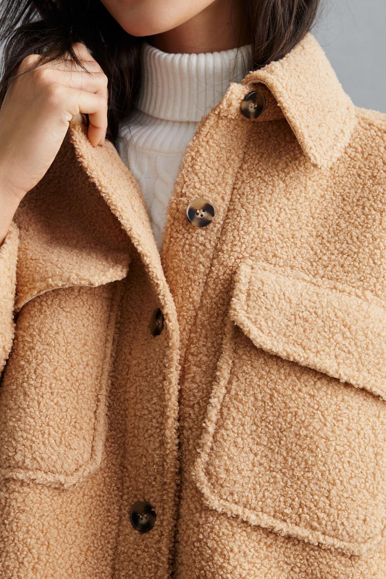 Beige Oversized Shirt Jacket