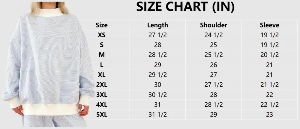 Blue and White Mini Striped Mockneck Sweatshirt