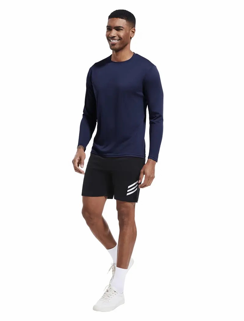 Men’s 5-Pack Moisture Wicking Long Sleeve Activewear T-Shirts