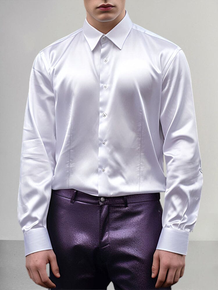 Shiny Satin Dress Shirt