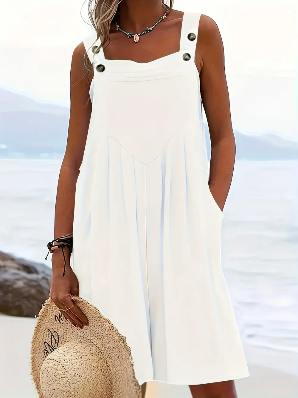 Women's Plus-Size Casual & Stylish Wide-Leg Shorts — Loose Fit, Featuring a Belt and Buttoned Pockets