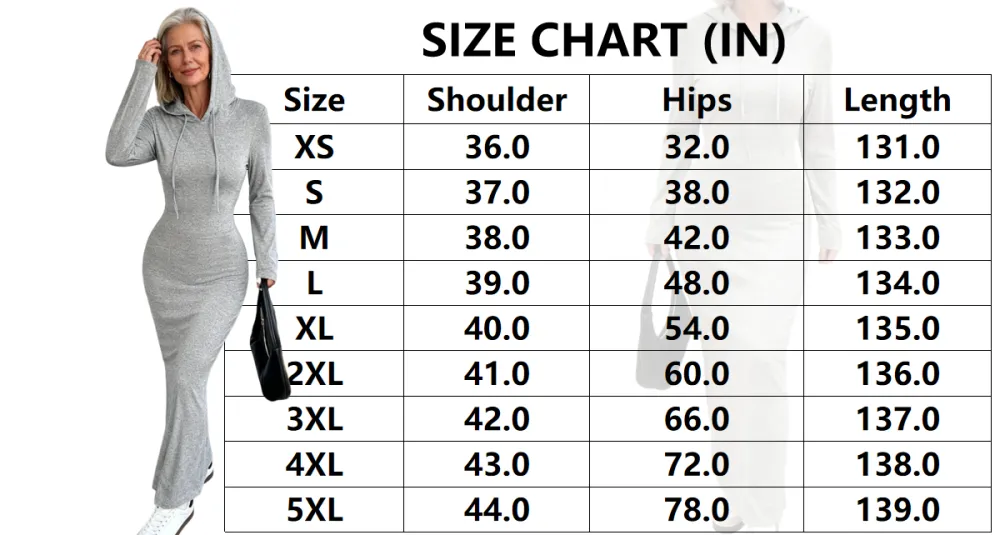 Hooded Slim Knit Dress Fall Winter Daily Wear