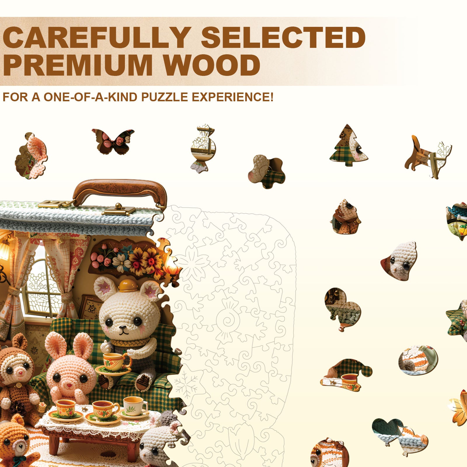 Animal Tea Party Wooden Jigsaw Puzzle