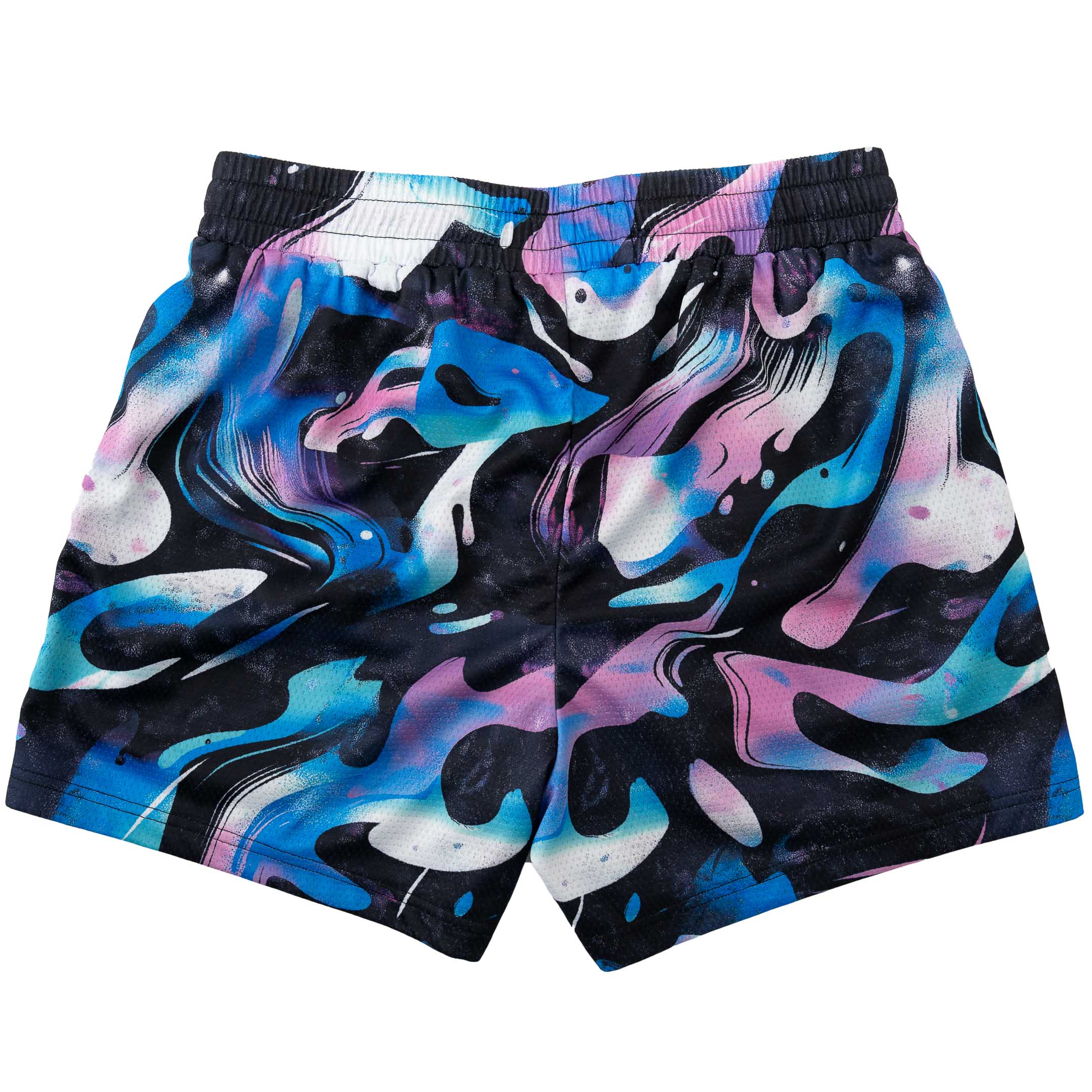 MUAY THAI SHORTS (MID THIGH CUT) RETRO - PURPLE WAVE