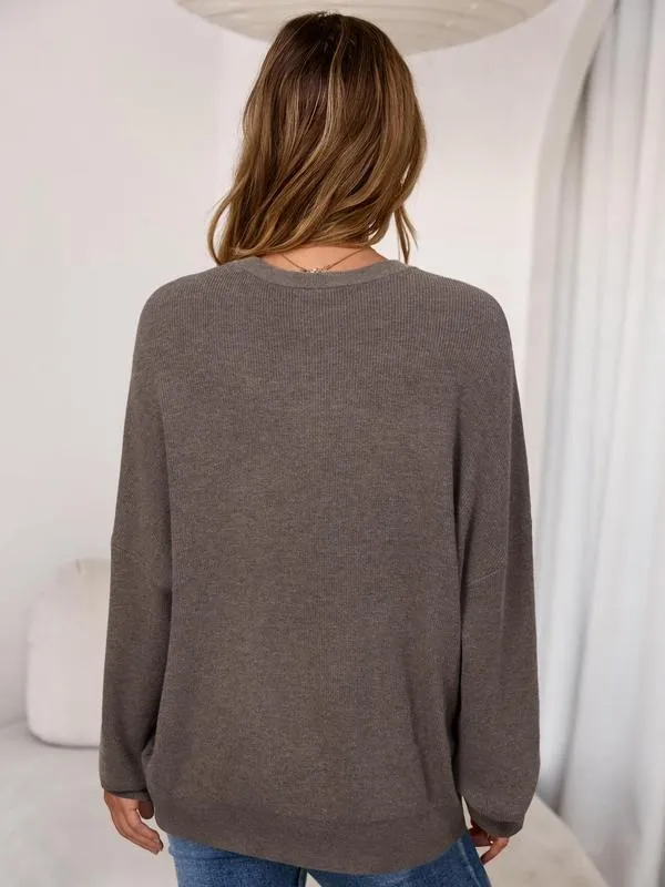 Women's Wool Blend Oversized Sweaters Crewneck Casual Fall Outfits Fashion Tops