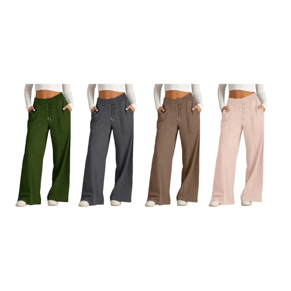 Wide Leg Sweatpants Women Drawstring High Waisted Joggers