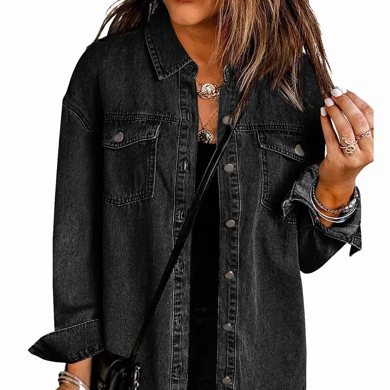 Denim Jean Jacket Casual Long Sleeve Pockets