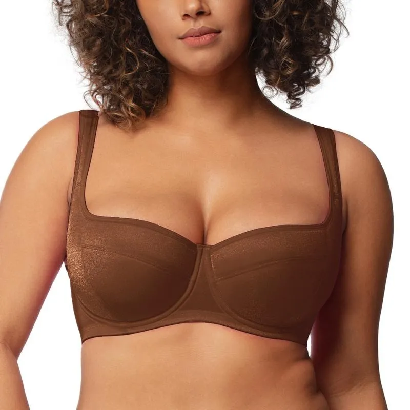 Night Lightly Padded Demi Bra Soft Supportive Fit Plus Size Balconette